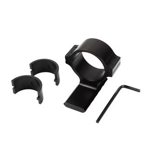 Adaptateur de montage universel pour lampe torche tactique en aluminium 25,4 mm/30 mm avec anneaux pivotants, 6 fentes de sécurité, noir, accessoires de chasse - Product Image 1