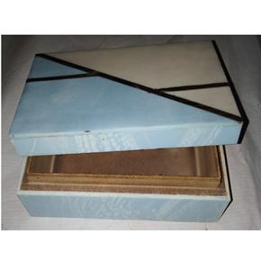 สองสีทองเหลืองฝังเรซิ่นกล่องเครื่องประดับ/กล่องของขวัญ - Product Image 1