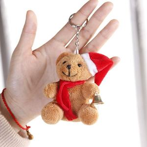 क्रिसमस उपहार पहने लाल सांता टोपी और दुपट्टा बेबी Bear भरवां पशु सस्ते प्रचार प्यारा मिनी टेडी भालू आलीशान कुंजी श्रृंखला - Product Image 5