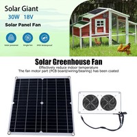 Güneş Enerjisi ve AC Güçlü 30W Esnek Bükülebilir Güneş Paneli Çift Egzoz Havalandırma Fanı 10-12 Saat Çalışma Süresi Tavuk Kümesi Karavan Evcil Hayvan Evi için