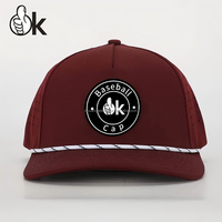 Gorras de Béisbol de 5 Paneles de Alta Calidad al por Mayor, Personalización Completa, Logotipo Personalizado, Corte Láser, Malla Perforada, Gorras con Cuerda
