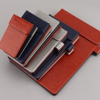 Porte-menu personnalisé A6 A7 en cuir noir avec clip magnétique robuste pour restaurant et bureau