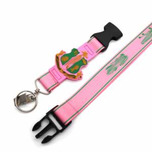 Lanière rose AK avec bouclier et clip, lanière détachable personnalisée avec bouclier de sororité grecque, porte-clés - Product Image 2