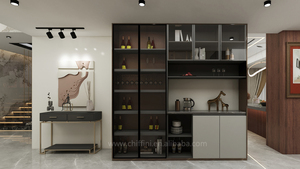Estante de vino de pared de Metal de alambre de madera de Oro Negro decoraciones montadas para almacenamiento en el hogar barra de acero inoxidable con luz - Product Image 3