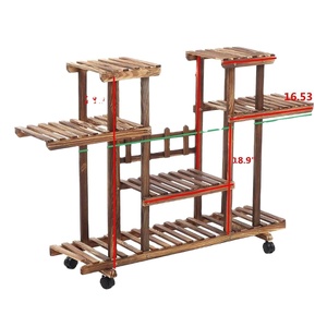 Étagère à plantes en bois à 6 niveaux, 116*25*72cm, pour jardin, patio, balcon, intérieur et extérieur, rangement et présentation de plantes - Product Image 1