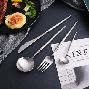 Bán buôn Bồ Đào nha Flatware Set thiết lập dao kéo thiết lập kim loại thép không gỉ đồ ăn đám cưới Bộ muỗng nĩa và dao - Product Image 1