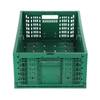 Caisse de rangement pliable et empilable pour légumes, bac de rangement en plastique pliable avec base solide pour supermarché et entrepôt