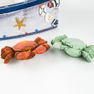 <b>Crab</b> Shaped Resin Ashtray Mediterranean Style Desktop Ornament With Lid Creative Ocean Theme Decorative Ashtray - Product Image 3
