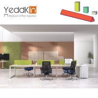 Bureau de direction modulaire personnalisé en usine, tailles et couleurs variées, poste de travail moderne pour 2-4-6-8 personnes, table de travail ergonomique pour le personnel de bureau