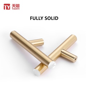 Modern <b>T</b>-<b>Bar</b> Cabinet Pulls Black Gold Aluminum Alloy Furniture <b>Handles</b> for Kitchen Cupboard & Drawer Stylish Hardware - Product Image 3