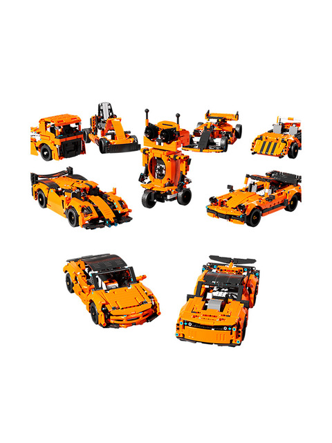 Nine-Transformation Robot Racing Car Model Toy Remote Control for Children's Assembly Educational Building Blocks