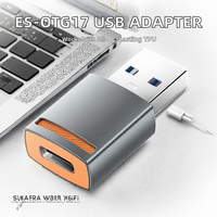 Adaptateur OTG pour téléphone portable et ordinateur portable JILIAN - Femelle USB-A/Micro USB-C Mâle USB-C Matériau TPE Prise de sortie CA Protection contre les courts-circuits