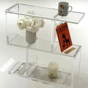 OEM Supplier Clear Acrylic Sofa Side Table Clear Pmma Nightstand Decorative End Table Bathroom Side Tables