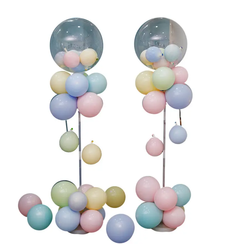 Grosir dekorasi pesta ulang tahun balon 36 inci, tiang teleskopik baki tampilan mengambang