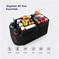 Organisateur de coffre de voiture avec porte-gobelets, grande capacité, sac de rangement arrière, organisateur de siège de voiture en tissu Oxford, sac de rangement pour voiture