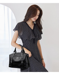Women PU <b>Leather</b> Shoulder Tote Bag Vintage Boston Handbag Shoulder <b>Purse</b> Handbag - Product Image 2
