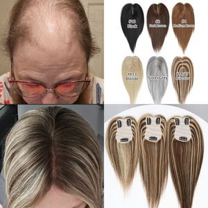 Nuovi Topper per <span class=keywords><strong>Capelli</strong></span> Lisci con Chiusura in Pizzo, 100% <span class=keywords><strong>Capelli</strong></span> Umani Cinesi, per Donne con <span class=keywords><strong>Capelli</strong></span> Sottili, Base in Seta, <span class=keywords><strong>Capelli</strong></span> Remy, Densità 150% - Product Image 1