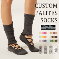 Chaussettes de yoga et de Pilates en coton doux de haute qualité personnalisées pour femmes, chaussettes de sport antidérapantes