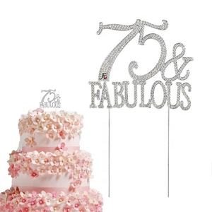 Decorazione per Torta 'Brindisi ai 75 Anni' - Topper per Torta di Compleanno o Anniversario di Matrimonio o Decorazione per Festa di Rinnovo dei Voti - Product Image 5
