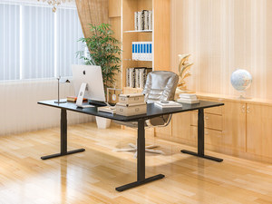 Marco de escritorio de ordenador de pie de altura ajustable en forma de L, mesa eléctrica inteligente de altura ajustable, escritorio de pie ergonómico de 3 patas - Product Image 2
