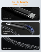 Adaptateur casque USB C vers 3,5 mm avec gaine en PVC tressé, charge rapide PD 60W, câble audio auxiliaire 2 en 1 en stock