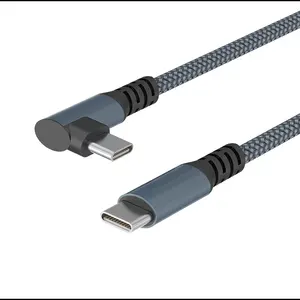 Penjualan laris kabel model isi daya cepat Data 90 derajat Tipe C Upgrade USB C ke Tipe C kabel Snel Opladen kabel Verlichting kabel
