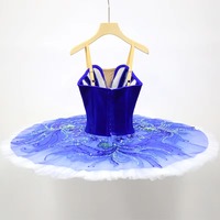 T0345 Vente en gros de tutus de ballet professionnels bleus, jupe de danse pour femmes adultes, vêtements de danse classiques, robe de tutu de ballet