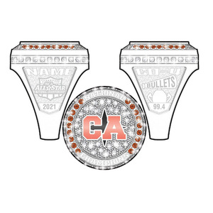 Anillos de campeonato deportivos de metal esmaltados dorados y plateados con logotipo personalizado - Product Image 3