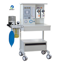 Chariot mobile d'anesthésie vétérinaire EUR VET, avec double débitmètre et manomètre de pression de gaz pour cliniques vétérinaires