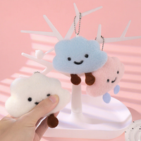Porte-clés Nuage 3D Doux et Moelleux Kawaii, Adorable Breloque de Sac en Peluche Sonore, Accessoire de Dessin Animé Très Vendu