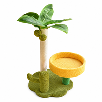 Arbre à chat en forme de palmier en gros avec lit pour chat, griffoir en sisal, petite tour en bois pour chats d'intérieur OEM ODM