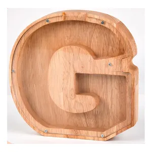 Salvadanaio in Legno Personalizzato con Lettere dell'Alfabeto Inglese, 26 Lettere, Trasparente, con Opzioni di Colore e Dimensioni Personalizzabili, Senza Serratura - Product Image 2