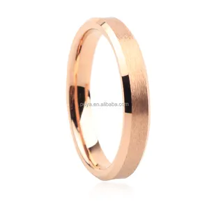 POYA Schmuck 2 \ 4 \ 6mm abgeschrägte Kanten Guter Preis Roségold Ring Wolfram karbid