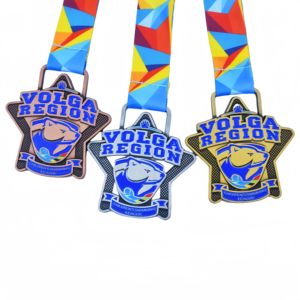 Médailles russes personnalisées de natation avec logo d'ours Médailles en émail avec design évidé pour VOLGA REGION LEAGUE HOMMES Design 3D - Product Image 5