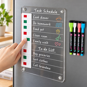 Tableau d'affichage magnétique en acrylique transparent personnalisé pour réfrigérateur, effaçable, pour notes et planning hebdomadaire - Vente en gros - Product Image 1