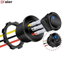 Interruptor Basculante de CC de 12V-24V con Carcasa, SPST, Encendido/Apagado, 3 Pines, con Soporte