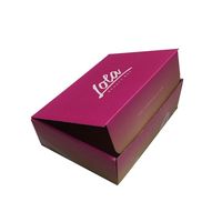 Impression recto verso avec logo personnalisé Boîte d'emballage cadeau en papier de luxe rose pliable pour vêtements