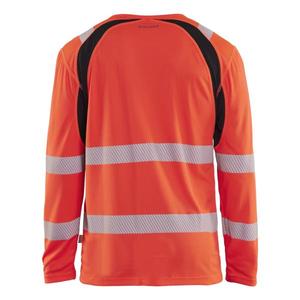 BLAKLADER - 359910135599XL Hi-Vis UV-protected <b>Long</b>-sleeved <b>T</b>-<b>shirt</b> Red hi-vis/<b>black</b> - EAN 7330509932742 HI-VIS WORKWEAR - Product Image 2