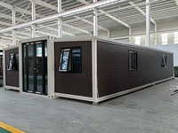 Maison conteneur préfabriquée portable de 20 pieds, écologique, de luxe, à double aile extensible, en panneaux sandwich, pour hôtel, bureau, magasin