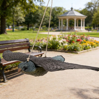 Décoy de Corbeau Volant avec Ailes Étendues, Répulsif d'Oiseaux Réaliste en Plastique pour la Décoration de Jardin et la Lutte Antiparasitaire