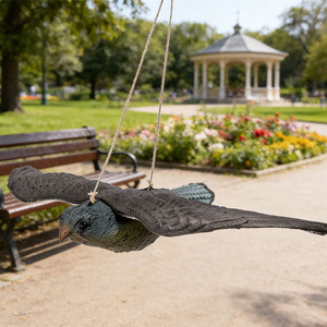 Décoy de Corbeau Volant avec Ailes Étendues, Répulsif d'Oiseaux Réaliste en Plastique pour la Décoration de Jardin et la Lutte Antiparasitaire - Product Image 4
