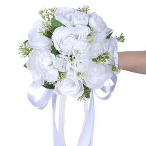 Ramo de Novia Artificial 2026, Ramo de Novia Blanco Hecho a Mano, Ramo para Ceremonia de Boda, Ramo para Propuesta de Matrimonio - Product Image 1