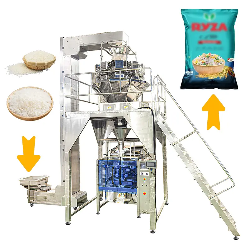 Packmaschine mit automatischer Waage 1 kg 5 kg 10 kg Gewürz-Reissäcke Hülse Cerealien Zucker getrocknete Fruchtkörner Packmaschine