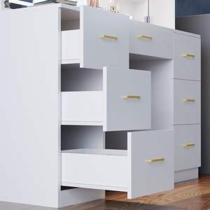 Coiffeuse Moderne de Luxe avec Miroir Éclairé, Rangement Multi-Niveaux, Design Simple et Panneau en Bois - Product Image 3