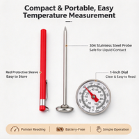 Termometer Probe untuk Dapur, Termometer Susu Kopi, Ideal untuk Membuat Busa Susu, Membuat Susu & Pengukuran Suhu Minuman Panas