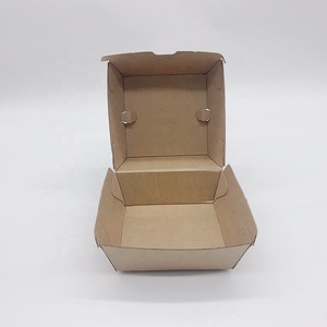Caja de hamburguesas impresa personalizada al por mayor para comida rápida bio-Bandeja de papel Kraft degradable con especificaciones de papel de aluminio <span class=keywords><strong>Sushi</strong></span> logotipo personalizado - Product Image 3