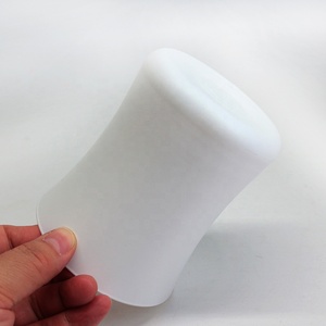 LANGXU Pot à bougie violet, vert et blanc, en verre, à taille conique, forme courbe unique, récipient vide pour <span class=keywords><strong>décoration</strong></span> intérieure moderne et élégante - Product Image 2