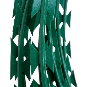PVC Coated Razor Barbed <b>Wire</b>, Anti-Corrosion Plastic Coated Concertina <b>Wire</b> for Airport Border Farm Security Fence - Product Image 2