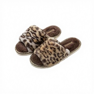 Pantuflas de Invierno para Mujer, Forradas de Felpa, Transpirables, con Estampado de Leopardo, Suela Gruesa, Resistentes a las Manchas, para el Hogar - Product Image 1