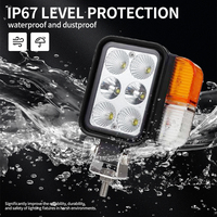 Projecteur LED 12V haute luminosité avec clignotant, étanche IP67, pour tracteurs, remorques, camions et éclairage de sécurité industriel